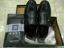 蜻蜓牌【100%全牛皮】男士皮鞋商务休闲真皮防滑软底软面中老年爸爸鞋真皮透气套脚舒适耐磨真皮百搭鞋子 黑色 39 实拍图