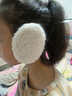 独立耳罩女耳捂防冻羊毛可爱保暖防风毛绒韩版分体无间耳套冬男潮 羊羔绒-白色 实拍图