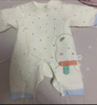 婧麒新生婴儿儿衣服秋冬装初生男女宝宝夹棉连体衣保暖哈衣爬服 黄 52cm 实拍图