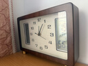 汉时（Hense）创意复古台钟万年历桌面时钟客厅座钟电视柜坐钟摆件家用钟表HD76 胡桃木+石英机芯(23*34)cm 实拍图