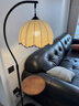 中古风落地灯氛围置物架客厅沙发旁装饰卧室床头一体台灯书房新款 花瓣灯罩+无极调光 黑色灯体+胡桃木桌面 实拍图