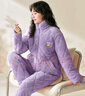 浪莎夹棉睡衣女冬季三层加厚加绒可外穿棉袄冬款珊瑚绒家居服套装 实拍图