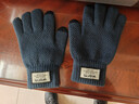 靓魅姿毛线手套男女秋冬触屏加绒加厚户外防寒保暖手套学生骑行针织手套 菠萝套-藏青色 均码（高弹力） 实拍图