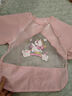 长袖罩衣口水巾宝宝吃饭罩衣围兜防水防脏饭兜反穿衣 独角兽粉色 90(建议0-1岁) 实拍图