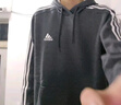 adidas休闲加绒加厚连帽卫衣套头衫男装秋冬阿迪达斯官方轻运动   黑色   M 实拍图