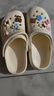 利达妮（TZLDN）洞洞鞋女款2024年最新款外穿防滑防臭厚底eva孕妇包头凉鞋女夏季 奶油白小花 【10颗装】 36-37 【标准码】 实拍图