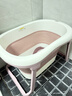 世纪宝贝（babyhood）儿童泡澡桶 婴儿洗澡盆游泳桶加大号折叠浴桶0-15岁赠浴凳 319紫 实拍图