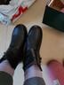 啄木鸟真皮妈妈棉鞋女冬加绒靴子女士短靴软底防滑羊毛皮鞋中老年女鞋子 黑色(不加绒) 38 实拍图