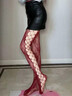 浪莎情趣内衣性感黑丝情趣丝袜渔网袜红色侧面复古玫瑰性感镂空连裤袜 实拍图