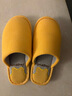 利达妮（TZLDN）日式棉拖鞋女款居家棉女士家居家用秋冬季包头毛布拖鞋 黄色36-37 实拍图