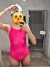 洲克（ZOKE）泳衣女专业竞速游泳训练防氯性感显瘦速干训练124535862玫红L 实拍图