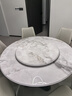 顾家家居意式轻奢大理石餐桌椅组合别墅饭桌别墅高档大圆桌PT7119 北冰洋原画-1.35M圆桌+可颂灰椅6 实拍图