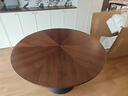 澜彬家居中古风实木餐桌椅组合家用带转盘双叶桌腿圆餐桌饭桌 白蜡木圆桌+6把伊姆斯餐椅 1.2米 实拍图