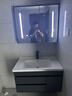 法梵仕浴室柜洗脸手盆柜组合洗漱台洗手台池卫浴台【陶瓷一体盆】 A款智能镜轻奢灰80cm 实拍图