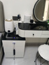 雅即（YAJI）智能梳妆台卧室实木大小户型现代轻奢简约无线充电多功能化妆台桌 白100桌+多功能柜+智镜+鸟巢凳 黑色钢化玻璃+蓝牙音响+无线充电 实拍图