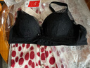 曼妮芬朱珠同款舒适无钢圈文胸女蕾丝内衣本命年红内衣情人节礼物 020 黑色（花月美人） 85A 实拍图
