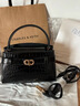 CHARLES&KEITH鳄鱼纹凯莉包手提斜挎婚包包女包生日礼物CK2-50270880-1 Black黑色 S 实拍图