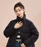 雪中飞短款羽绒服女时尚小个子休闲百搭舒适立领加厚保暖外套 黑色  S  实拍图