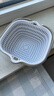 箱居洗菜盆沥水篮多功能洗水果盆客厅家用厨房洗水果篮子淘菜淘米篮子 灰白色-六件套【加厚升级】 实拍图