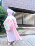 牧萌儿童雨衣带书包位男童女童女孩加长全身学生雨披 粉独角兽 3XL 实拍图