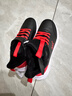 361°儿童运动鞋男童跑鞋秋冬密网轻便魔术贴女童皮革加绒保暖运动鞋 【皮革加绒】碳黑/能量红色 37 实拍图