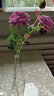 凉笙 ins小清新绢花假花仿真花 客厅玻璃花瓶装饰品摆件餐桌花艺套装花 1支紫色牡丹+小雨点花瓶 实拍图
