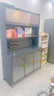厨房置物架落地餐边柜一体靠墙多层橱柜烤箱碗柜多功能收纳储物柜 五层灰-长100高157-特厚新款 实拍图