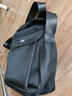 吉普（JEEP）斜挎包男士大容量单肩包通勤商务轻便小背包帆布包中青年休闲挎包 黑色升级侧袋款【大容量+多隔层】 实拍图
