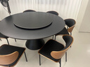 伊信家具2025新款意式极简轻奢高级感岩板伸缩餐桌可变圆桌黑色中古风饭桌 1.2米伸缩餐桌（全托底板） 实拍图