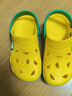 酷趣（Coqui）儿童洞洞鞋男童女童轻质排沙两穿休闲拖鞋大童鹅黄色30-31 CQ8538 实拍图