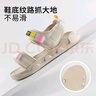 FOOTOPPO魔术贴罗马凉鞋女夏季运动休闲平底凉拖鞋女士舒适软底外穿拖鞋 米白色 37-38 晒单实拍图