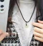 中国黄金（CHINA GOLD）和田玉平安扣吊坠男女情侣项链玉石挂坠情人节生日礼物送女朋友 平安扣约20mm黑绳可调节/进口冰丝棉绳+代写贺卡 实拍图