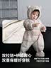 迷你巴拉（minibala）【三防】迷你巴拉巴拉宝宝婴儿羽绒连体衣包手包脚保暖护肚加厚 中国红60649 【白鸭绒-清洁度1000+】 90 cm -充绒量118.4g 实拍图