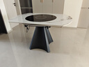 蒂梵拉现代简约带内嵌转盘旋转伸缩带电磁炉圆形岩板餐桌椅组合佛山家具 1.35米餐桌【伸缩带内嵌暖菜板】 单餐桌 实拍图