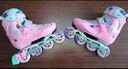 米高轮滑鞋S3儿童花样溜冰鞋套装高端平花四码调节直排初学花式旱冰鞋 粉色鞋 S (29-32) 实拍图