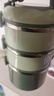 贝瑟斯304不锈钢饭盒三层大容量保温饭盒便携手提饭桶2.4L绿 上班族餐盒 实拍图
