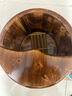 川柏香实木泡脚桶木桶洗脚盆木桶家用足浴桶泡脚木质香柏木碳化木制脚盆 30cm 【碳化带盖】+按摩珠+艾60 实拍图