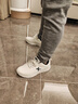 特步运动鞋男鞋跑步鞋冬季加绒皮面防水轻便减震休闲慢跑鞋棉鞋白色 实拍图