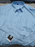 罗蒙长袖衬衫男士四季款大码衬衫商务休闲纯色斜纹小码衬衣男 蓝色41 实拍图