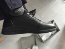 蜘蛛王 SPIDER KING 休闲皮鞋男运动鞋男士商务系带软皮鞋子男 213QA02135 黑色（加绒） 40 实拍图