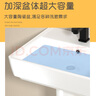 柯鲸 洗手盆方形立柱盆卫生间陶瓷洗手池台盆阳台洗脸盆面盆洗组合 E款立柱盆+下水配件+冷热龙头 实拍图