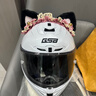 GSB361头盔摩托车头盔全盔冬季机车骑行男士女全覆式361gt安全帽四季 小尾翼 珍珠白+黑色猫耳朵透明镜 L（55-56cm） 实拍图