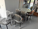 惠寻 京东自有品牌 现代简约岩板餐桌椅组合小户型可伸缩餐桌家用饭桌 电磁炉款/加厚岩板餐桌-加厚皮椅 1.35米 一桌六椅(升级实木四轨道) 实拍图