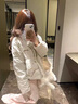 艾珠儿（Aizhuer）甜美波点羽绒棉服女2025冬季新款加厚面包服棉袄翻领短款棉衣外套 米白色 M 实拍图