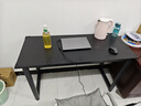 馨美凯电脑桌台式家用简易书桌办公桌简约现代工作台租房卧室学习写字桌 【单桌1.6cm厚桌面】黑架+碳纤色 长120cm*宽50cm*高74cm 实拍图