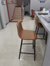 北欧轻奢吧台椅家用高脚凳现代简约酒吧椅子靠背椅网红ins前台椅 疯马皮/棕色-座高75CM 实拍图