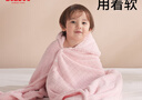 巴布豆（BOBDOG）婴儿浴巾带帽斗篷宝宝新生儿童浴袍超软厚款 蓝色 实拍图