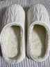 家居秋冬棉拖鞋高级感褶皱棉鞋女室内保暖加绒居家用皮拖冬天情侣 霜白色 38-39 偏小一码 实拍图