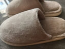 优调棉拖鞋女居家抗菌防臭毛毛绒冬季保暖静音防滑拖鞋男 白色40-41 实拍图