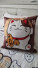 抱枕靠垫 超柔短毛绒卡通印花办公室汽车床头腰靠可拆洗抱枕靠垫 招财猫 40cm*40cm 枕套 （无芯 单支装） 实拍图